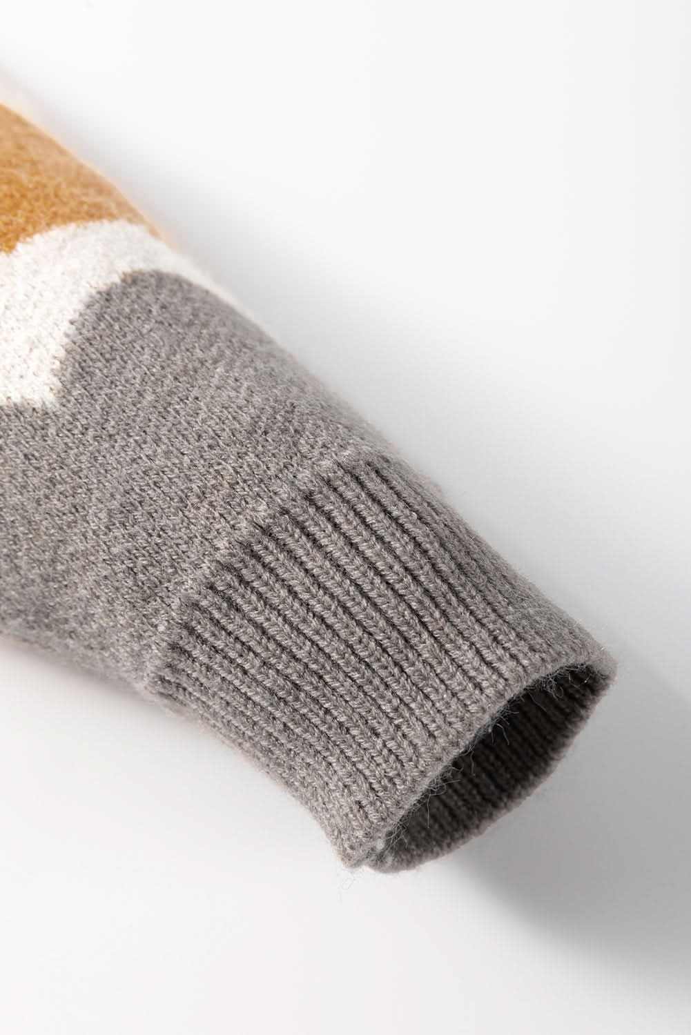 Chic yellow striped balloon sleeve sweater - Love Salve